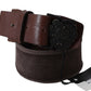 Ermanno Scervino Classic Dark Brown Leather Belt with Logo Buckle