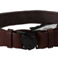 Ermanno Scervino Classic Dark Brown Leather Belt with Logo Buckle