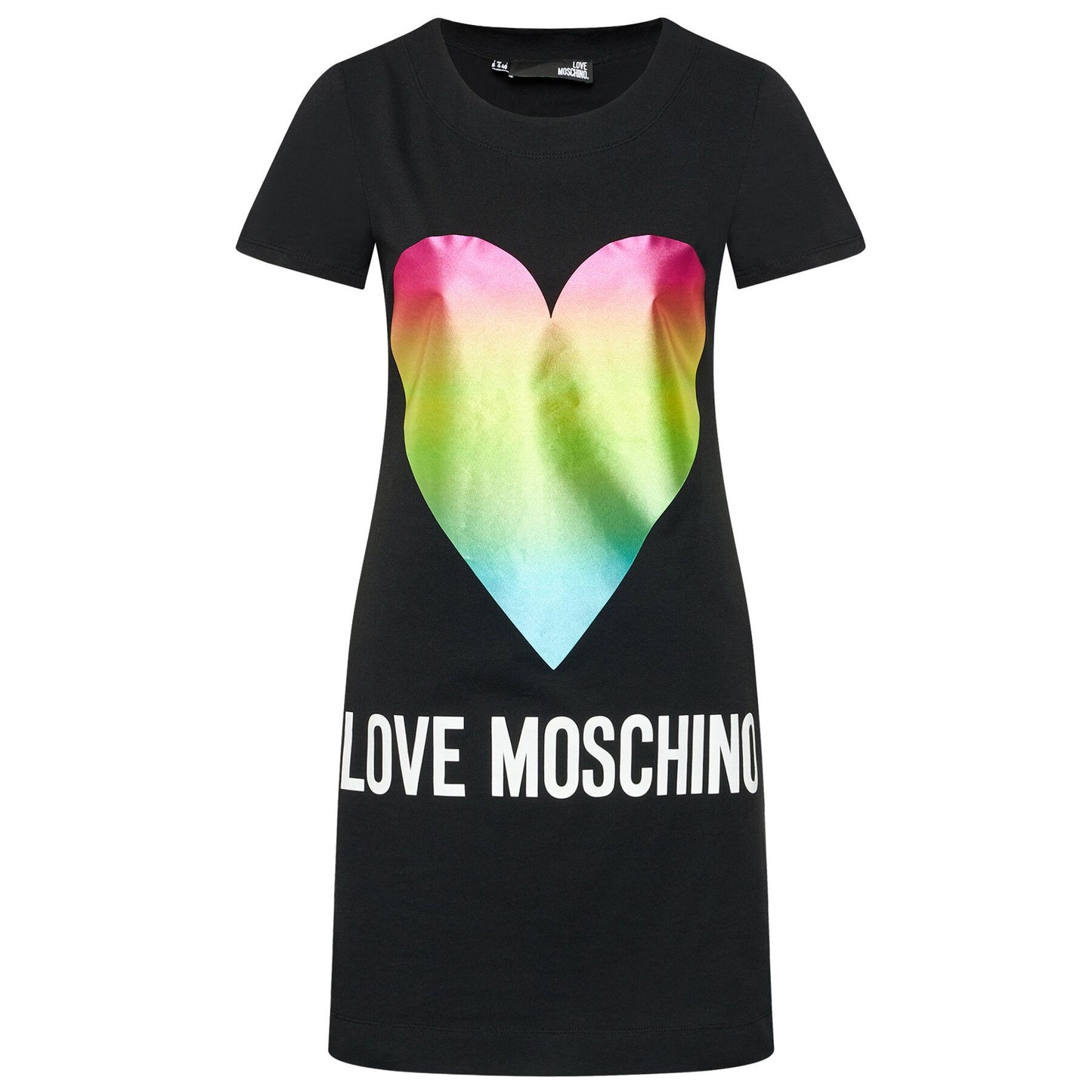 Love Moschino Chic Heart Print Cotton Dress