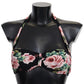 Dolce & Gabbana Elegant Black Floral Bikini Top