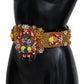 Dolce & Gabbana Gold-Tone Floral Crystal Waist Belt