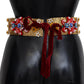 Dolce & Gabbana Gold-Tone Floral Crystal Waist Belt