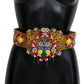 Dolce & Gabbana Gold-Tone Floral Crystal Waist Belt