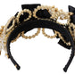 Dolce & Gabbana Elegant Silk Crystal Diadem - Gold & Black