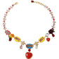 Dolce & Gabbana Chic Gold Tone Crystal Charm Necklace