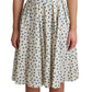 Dolce & Gabbana Elegant Beige Polka Dot A-Line Sleeveless Dress