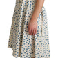 Dolce & Gabbana Elegant Beige Polka Dot A-Line Sleeveless Dress