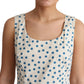 Dolce & Gabbana Elegant Beige Polka Dot A-Line Sleeveless Dress