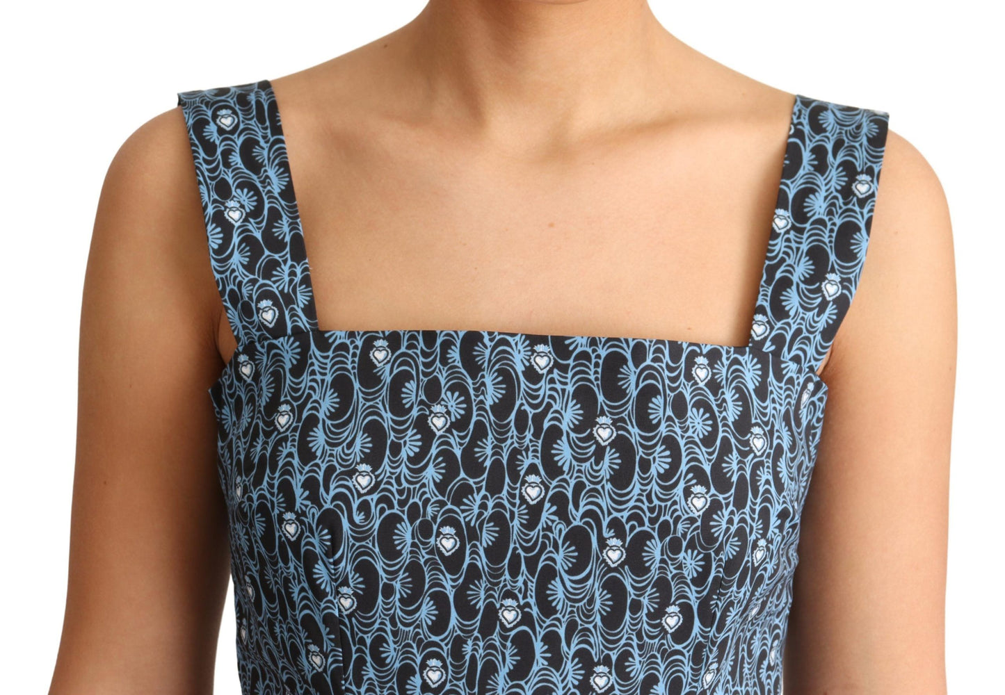 Dolce & Gabbana Elegant Sleeveless A-line Blue Heart Dress