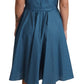 Dolce & Gabbana Blue Polka Dotted Sleeveless A-Line Dress