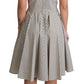 Dolce & Gabbana Polka-Dotted Beige Sleeveless A-line Dress