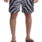 Dolce & Gabbana Elegant Gray Zebra Print Swim Trunks