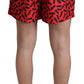 Dolce & Gabbana Radiant Red Drawstring Swim Trunks