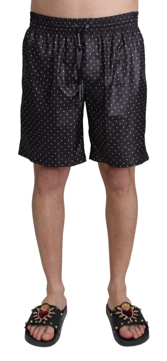 Dolce & Gabbana Chic Black Polka Dot Men's Swim Trunks