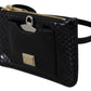 Dolce & Gabbana Elegant Python Pattern Leather Wristlet Wallet