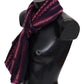 Missoni Elegant Striped Wool Scarf in Black and Pink