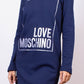 Love Moschino Elegant Cotton Sweatshirt Dress with Silver Logo