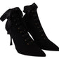 Dolce & Gabbana Elegant Black Ankle Heel Boots with Leather Sole