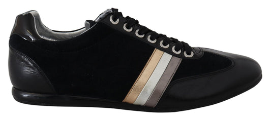 Dolce & Gabbana Elegant Black Leather Sport Sneakers