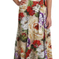 Dolce & Gabbana Elegant One-Shoulder Floral Silk Maxi Dress