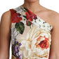 Dolce & Gabbana Elegant One-Shoulder Floral Silk Maxi Dress