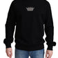 Dolce & Gabbana Black Cotton Crown Pullover Mens Sweater