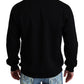 Dolce & Gabbana Black Cotton Crown Pullover Mens Sweater