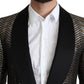 Dolce & Gabbana Elegant Metallic Jacquard Slim Blazer Jacket