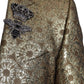 Dolce & Gabbana Elegant Gold Jacquard Martini Blazer Jacket