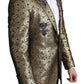 Dolce & Gabbana Elegant Gold Jacquard Martini Blazer Jacket