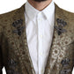 Dolce & Gabbana Elegant Gold Jacquard Martini Blazer Jacket