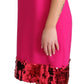 Dolce & Gabbana Elegant Fuchsia Sequined Wool Blend Shift Dress