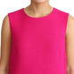 Dolce & Gabbana Elegant Fuchsia Sequined Wool Blend Shift Dress