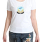 Moschino Chic White Cotton Tee with Iconic Print