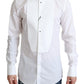 Dolce & Gabbana Elegant White Cotton Bib Dress Shirt