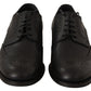 Dolce & Gabbana Elegant Black Leather Derby Wingtip Shoes