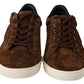 Dolce & Gabbana Elegant Leather Casual Sneakers in Brown