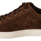 Dolce & Gabbana Elegant Leather Casual Sneakers in Brown