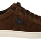 Dolce & Gabbana Elegant Leather Casual Sneakers in Brown