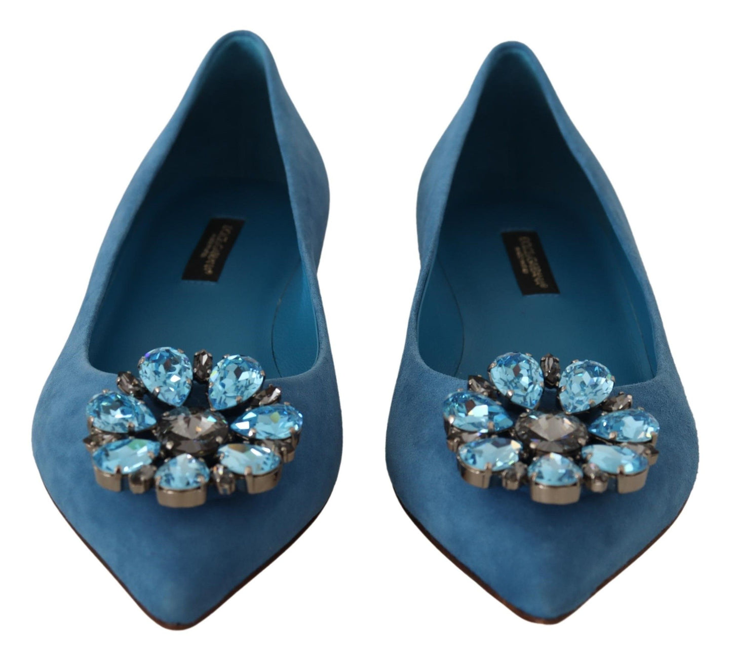 Dolce & Gabbana Elegant Crystal-Embellished Suede Flats