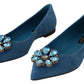 Dolce & Gabbana Elegant Crystal-Embellished Suede Flats