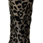 Dolce & Gabbana Elegant Leopard Print Mid Calf Boots