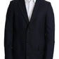 Dolce & Gabbana Elegant Dark Blue Virgin Wool Men's Coat