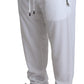 Dolce & Gabbana Elegant White Jogging Pants with Logo Patch