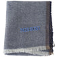 Missoni Elegant Gray Wool Scarf with Stripes and Fringes