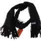 Missoni Elegant Wool Silk Unisex Black Scarf