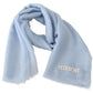 Missoni Elegant Light-Blue Cashmere Scarf with Fringes