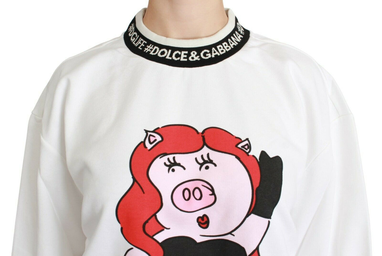 Dolce & Gabbana Chic Crew-Neck Pullover Sweater with Unique Print