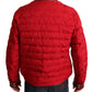 Dolce & Gabbana Red and Gold Bomber Designer Jacket