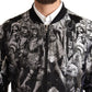 Dolce & Gabbana Elegant Black Bomber Jacket with Silver Details